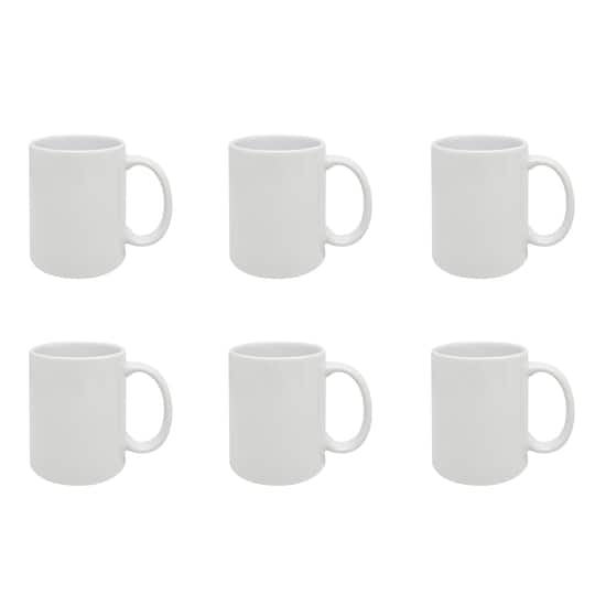 12oz. White Ceramic Sublimation Mugs, 6ct. by Make Market&#xAE;